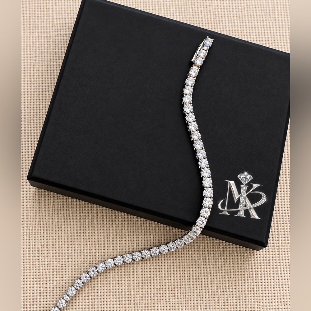 925 Sterling Silver 6.00CTW MOISSANITE Ladies Tennis Bracelet Size 6.5â